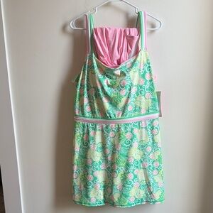 Lilly Pulitzer Pickleball Green and Pink Patterned Dress